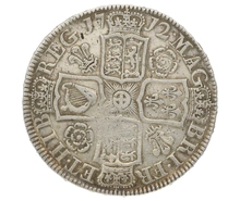1712 Silver Half Crown Coin Queen Anne