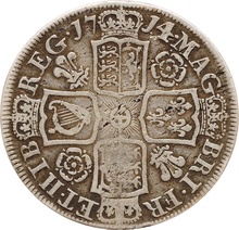 1714 Silver Half Crown Coin Queen Anne