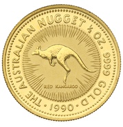 1990 1/2oz Australian Kangaroo Gold Nugget Coin
