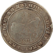 1551 Silver Half Crown Coin Edward VI