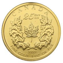 2004 Canadian Maple Leaf Gold Coin 1oz 25th Anniversary