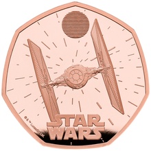 2024 50p TIE Fighter Star Wars Proof Gold Coin Boxed
