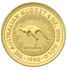 1990 1/2oz Australian Kangaroo Gold Nugget Coin