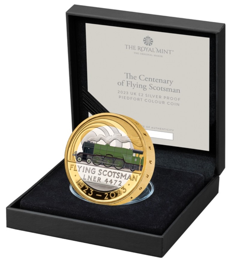 2023 £2 Piedfort Proof 100th Anniversary of the Flying Scotsman Silver Coin Boxed