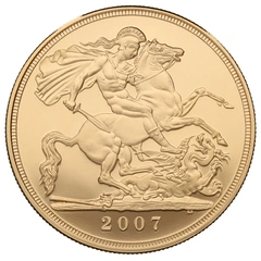 2007 Proof Gold £5 Coin Quintuple Sovereign