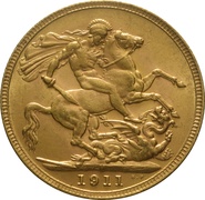 1911 Gold Sovereign - King George V - M