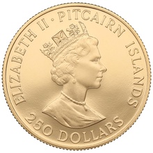 1988 Pitcairn Islands $250 150th Anniversary of the Constitution Gold Proof Coin Boxed