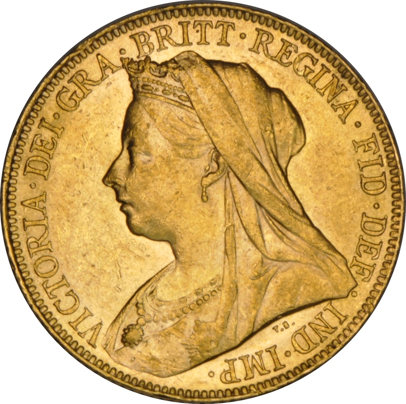 1899 Gold Sovereign Coin Queen Victoria Old Head Perth NGC AU58