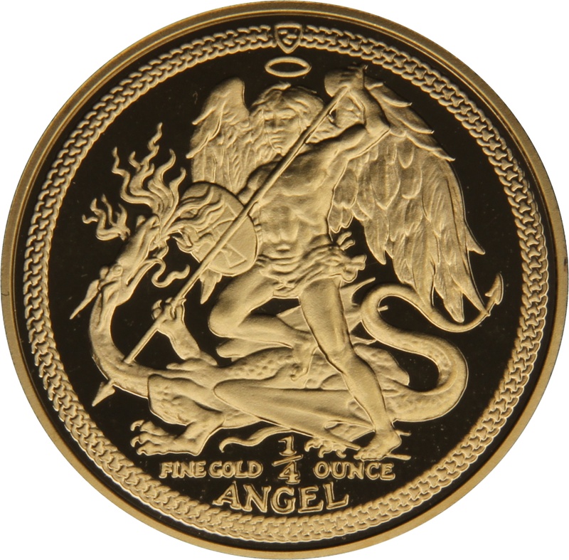 1987 Proof Isle of Man Angel Gold Coin 1/4oz