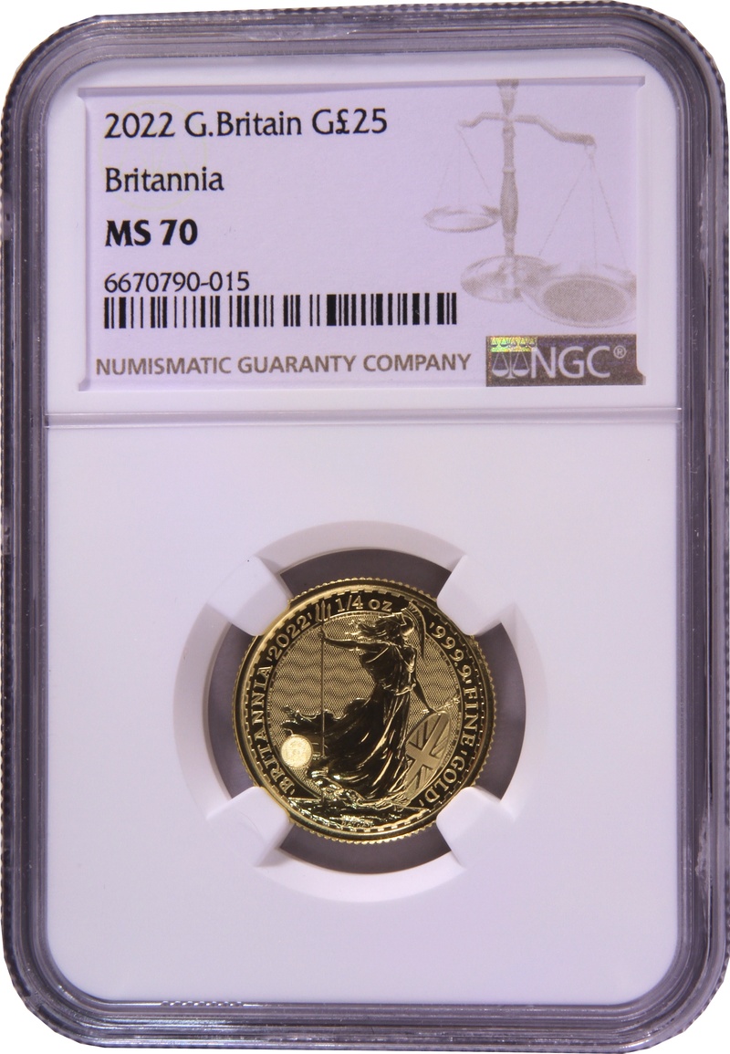 2022 1/4oz Gold Britannia Coin NGC MS70