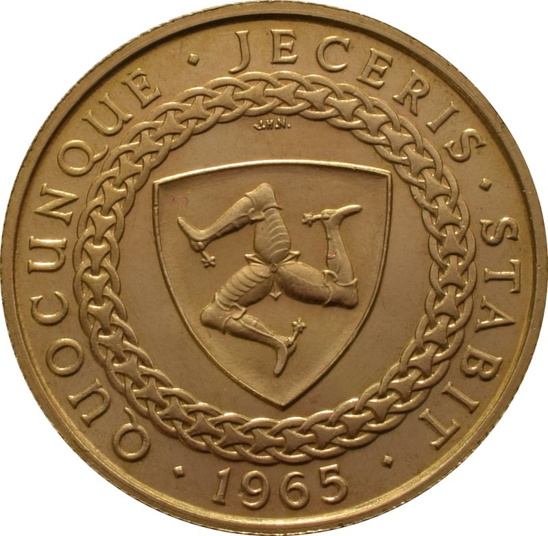 1965 Isle of Man Gold Half Sovereign Coin 22ct Bicentenary of the Revestment Act