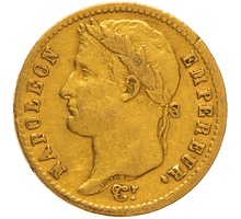 1813 French 20 Francs Gold Coin Napoleon I Laureate Head A