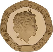 2015 Gold Proof 20p Twenty Pence Piece Royal Shield Fourth Portrait