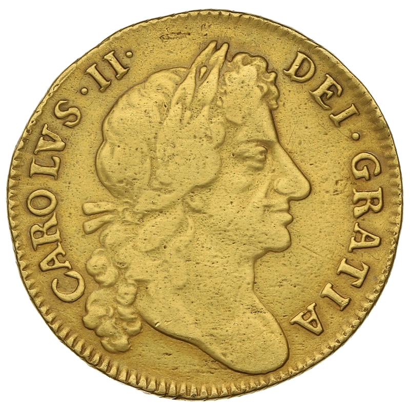 1677 Gold Guinea Coin Charles II