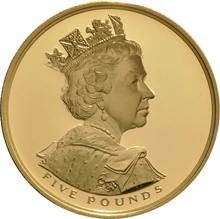 2002 Proof Gold £5 Crown Coin Golden Jubilee
