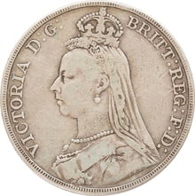 1891 Silver Crown Coin Queen Victoria Jubilee Head