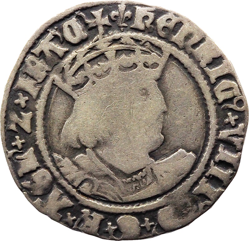 Silver Groat Fourpence Coin Henry VIII Fine