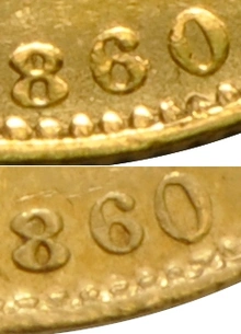 1860 Gold Sovereign Coin Queen Victoria Young Head Shield Back Tall 0