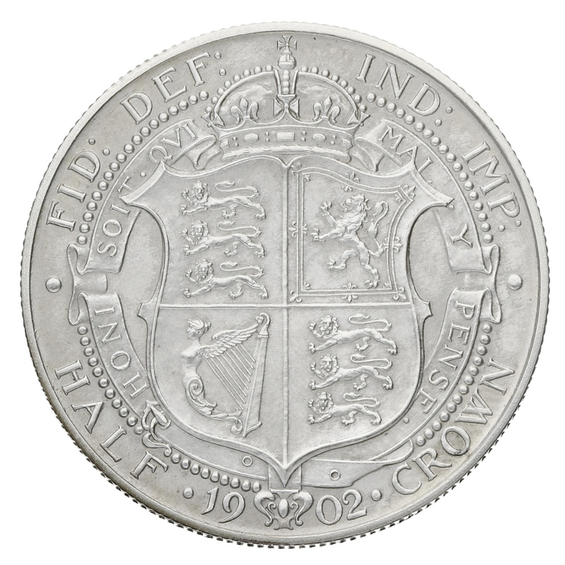 1902 Edward VII Silver Half Crown Matt Proof
