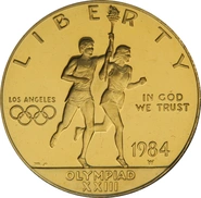 American Gold Commemorative Proof $10 1984 LA Olympics