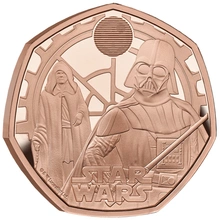 2023 50p Darth Vader & Emperor Palpatine Star Wars Proof Gold Coin Boxed