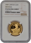 2000 Proof 1/2oz Gold Britannia Coin NGC PF69