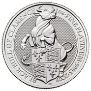 2019 1oz Black Bull of Clarence Platinum Coin Queen's Beasts