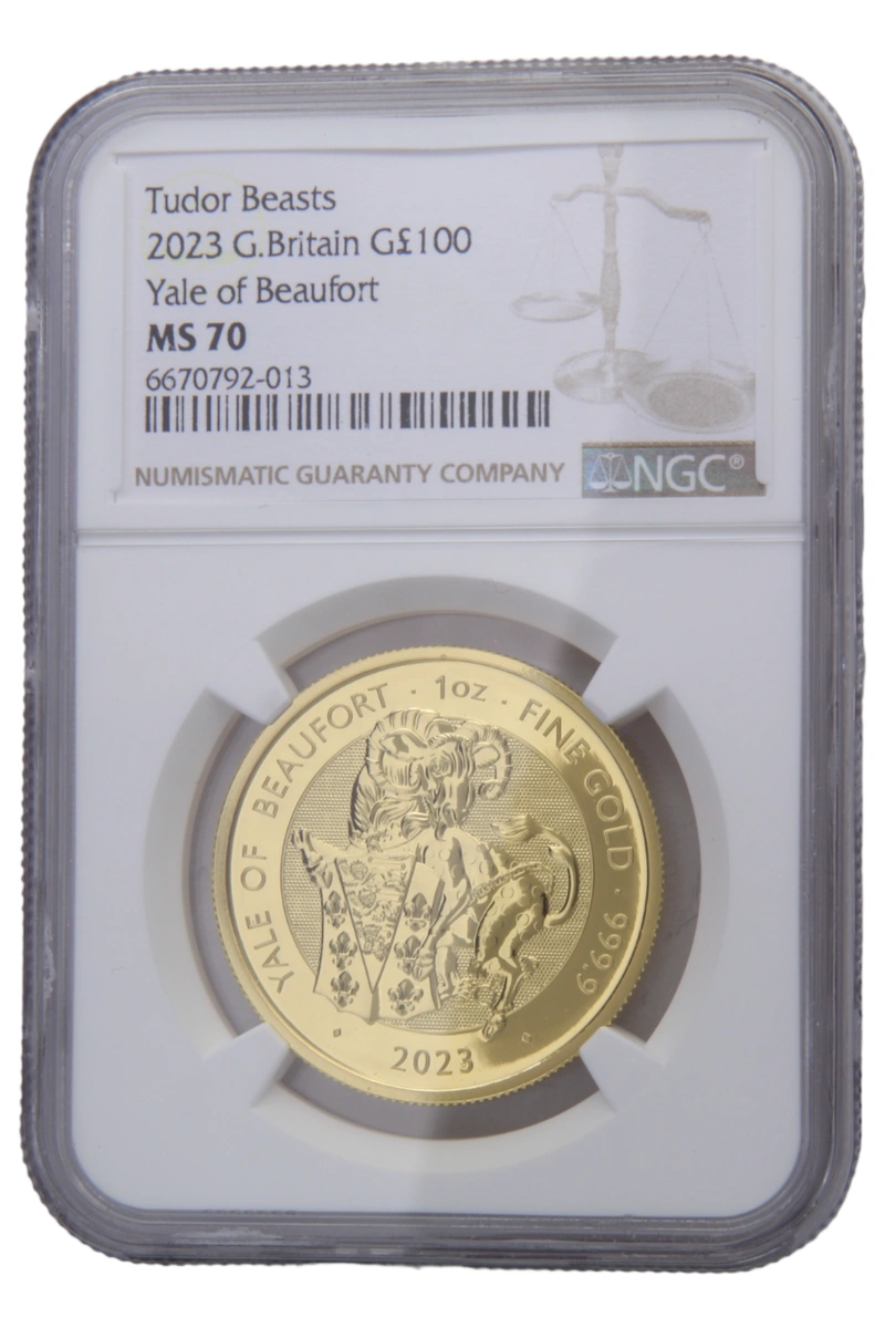 2023 Yale of Beaufort Gold Coin Tudor Beast 1oz NGC MS70