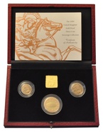 1999 Proof Gold Sovereign 3 Coin Set Boxed