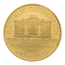 2022 Half Ounce Austrian Gold Philharmonic Coin