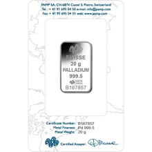 20g Palladium Bar PAMP Lady Fortuna