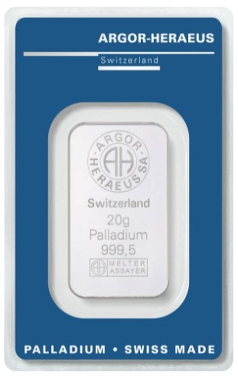 20g Palladium Bar Argor-Heraeus
