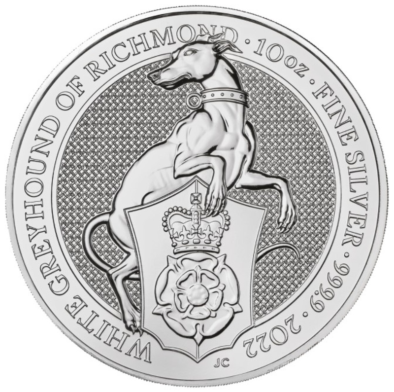 2022 10oz White Greyhound of Richmond Silver Coin Queen's Beasts