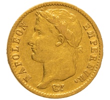 1814 French 20 Francs Gold Coin Napoleon I Laureate Head A
