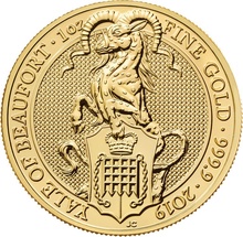 1oz Gold Coin, Yale Of Beaufort - Queen's Beast 2019