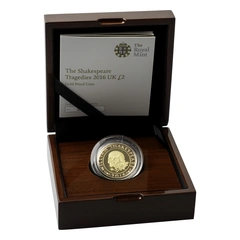 2016 Proof £2 Gold Coin The Shakespeare Tragedies Boxed