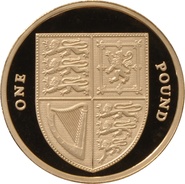 £1 One Pound Proof Gold Coin - Shield of Arms -2009