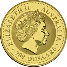 2000 2oz Australian Kangaroo Gold Nugget Coin