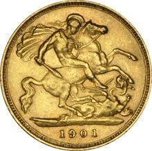 1901 Gold Half Sovereign Victoria Veiled Head NGC AU53