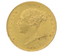 1859 Gold Half Sovereign Queen Victoria 