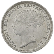 1887 Silver Sixpence Coin Queen Victoria YH