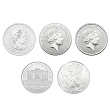 2020 1oz Silver Coin Set; Eagle, Maple, Brit, Phil, Rat