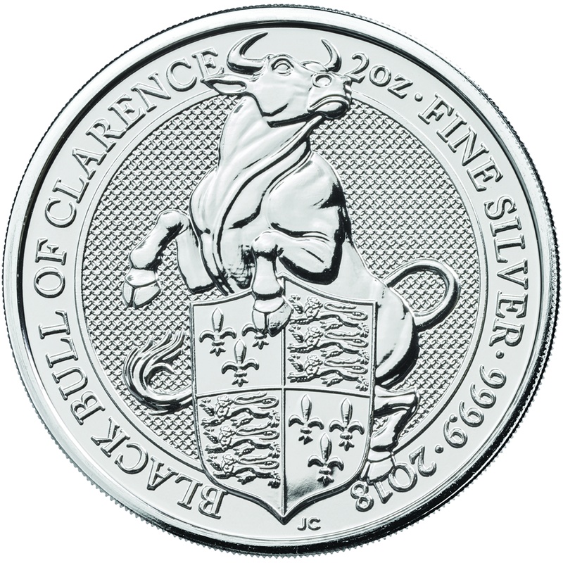 2018 2oz Black Bull of Clarence Silver Coin Queen's Beasts