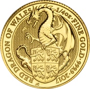 2017 1/4oz Gold Coin, The Red Dragon - Queen's Beast