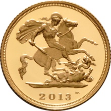 2013 Proof Gold Half Sovereign Elizabeth II Fourth Head