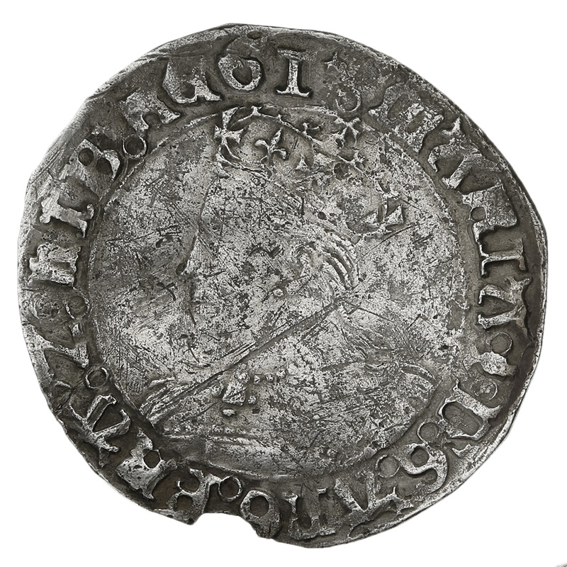 1553-1554 Silver Groat Fourpence Coin Queen Mary mm Pomegranate