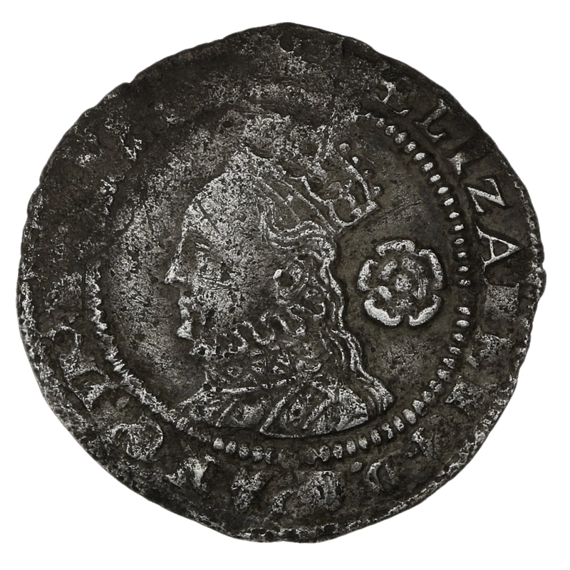 1575 Silver Threepence Elizabeth I mm Eglantine