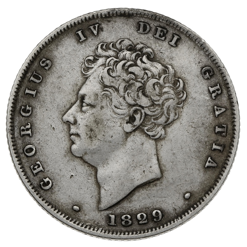 1829 Silver Shilling Coin George IV