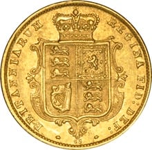 1876 Gold Half Sovereign Queen Victoria Young Head Shield Back NGC AU53