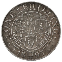 1893 Silver Shilling Coin Victoria